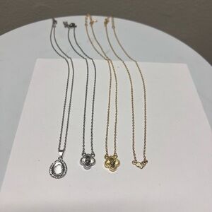 Elegant Silver and Gold Pendant Necklace Set